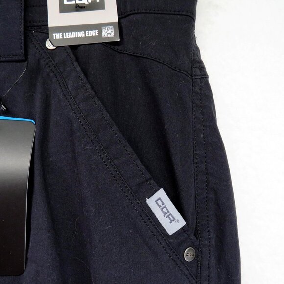 CQR Pants Mens 36x32 Black Tactical Cargo Stretch YKK Zipper Nylon Blend Outdoor - Picture 3 of 12